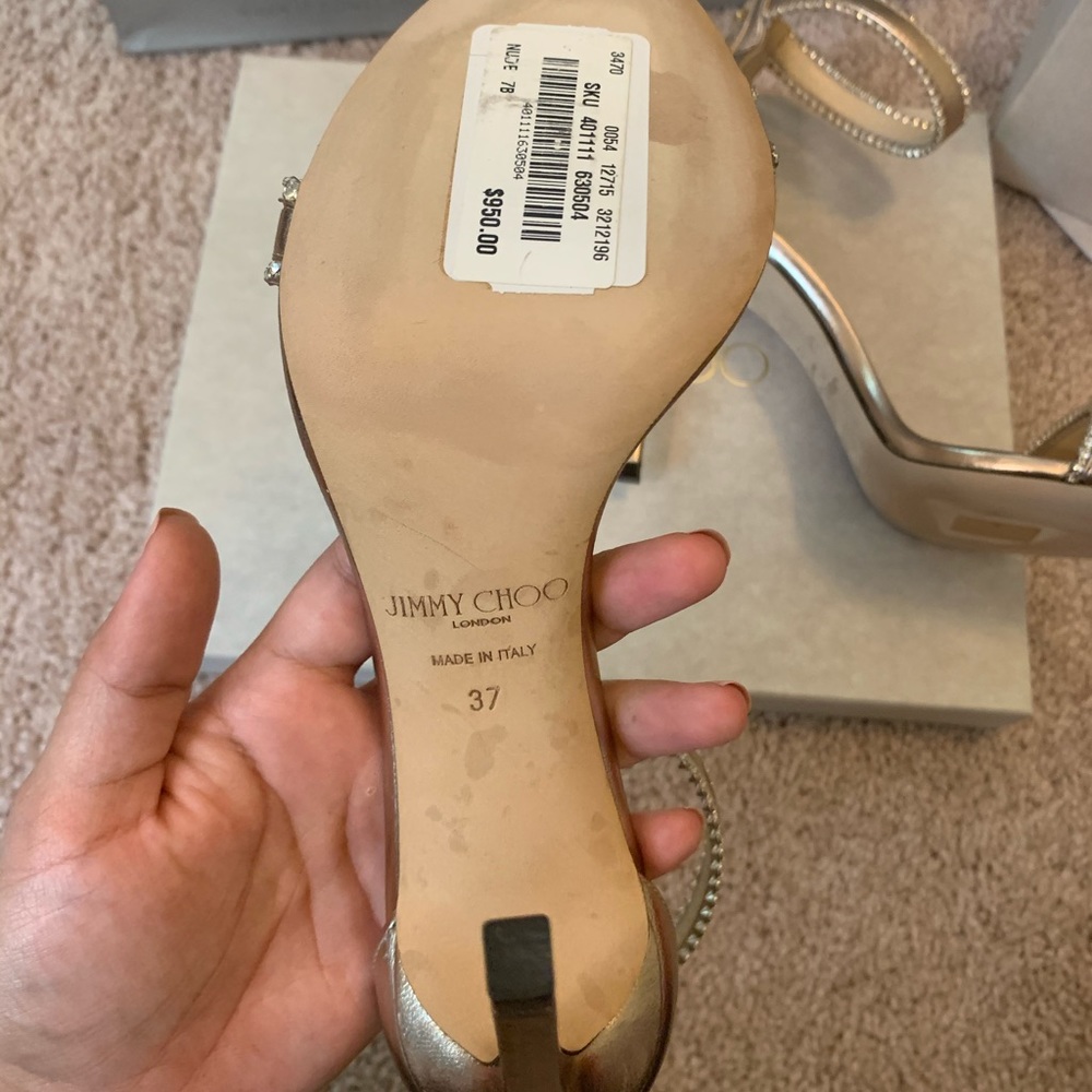 Like new Jimmy Choo Gold Heels - Picture 8 of 15